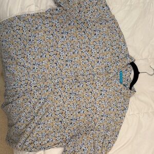 Tori Richard Blue and Yellow Floral Button Down Shirt